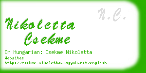 nikoletta csekme business card